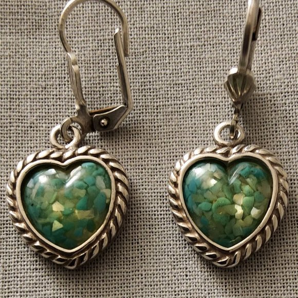 Carolyn Pollack Turquoise "Confetti" Heart Earring - Picture 1 of 16